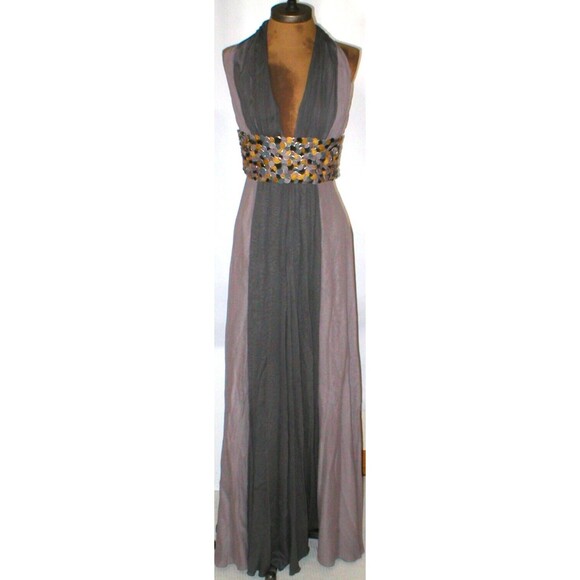 New Womens NWT $3100 40 2 4 USA Malandrino Catherine Long Silk Gray Gown Dress - Picture 1 of 12